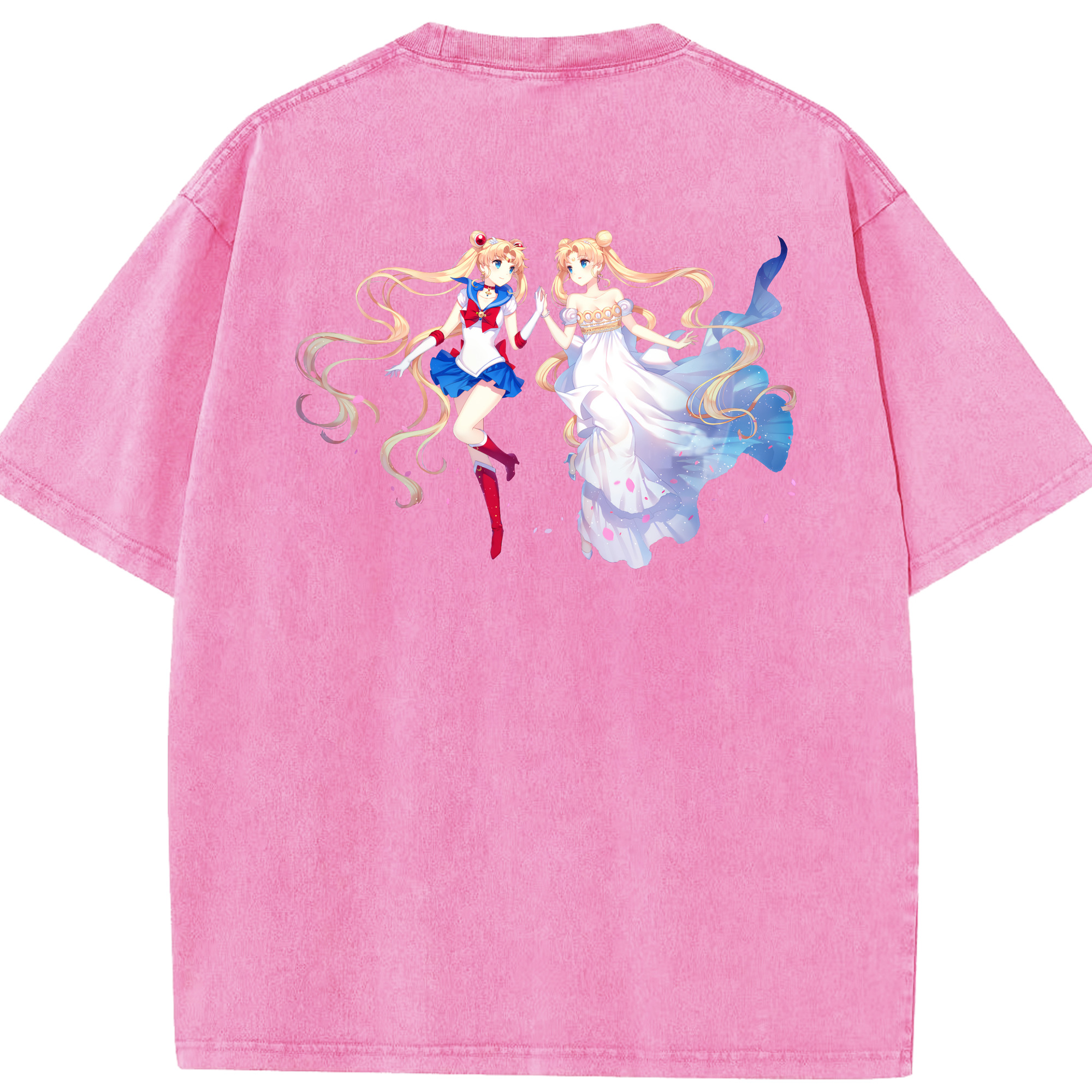 （画像用） 美少女戦士セーラームーン 月野 うさぎ つきの うさぎ Sailor Moon Tsukino Usagi 綿100% ヴィンテージ風 半袖Tシャツ（背面プリント）